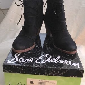 Sam Edelman Mallard Black Leather Boots